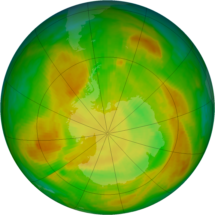 Antarctic ozone map for 26 November 1979